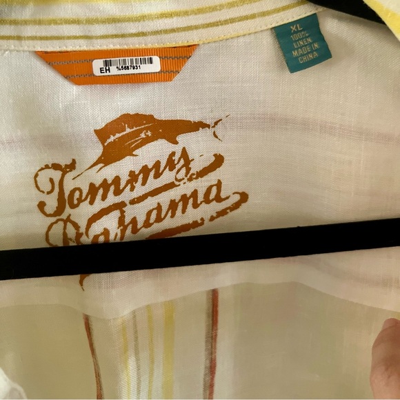 TOMMY BAHAMA Men’s Linen Striped Button Down Shirt, Size XL - Picture 4 of 9